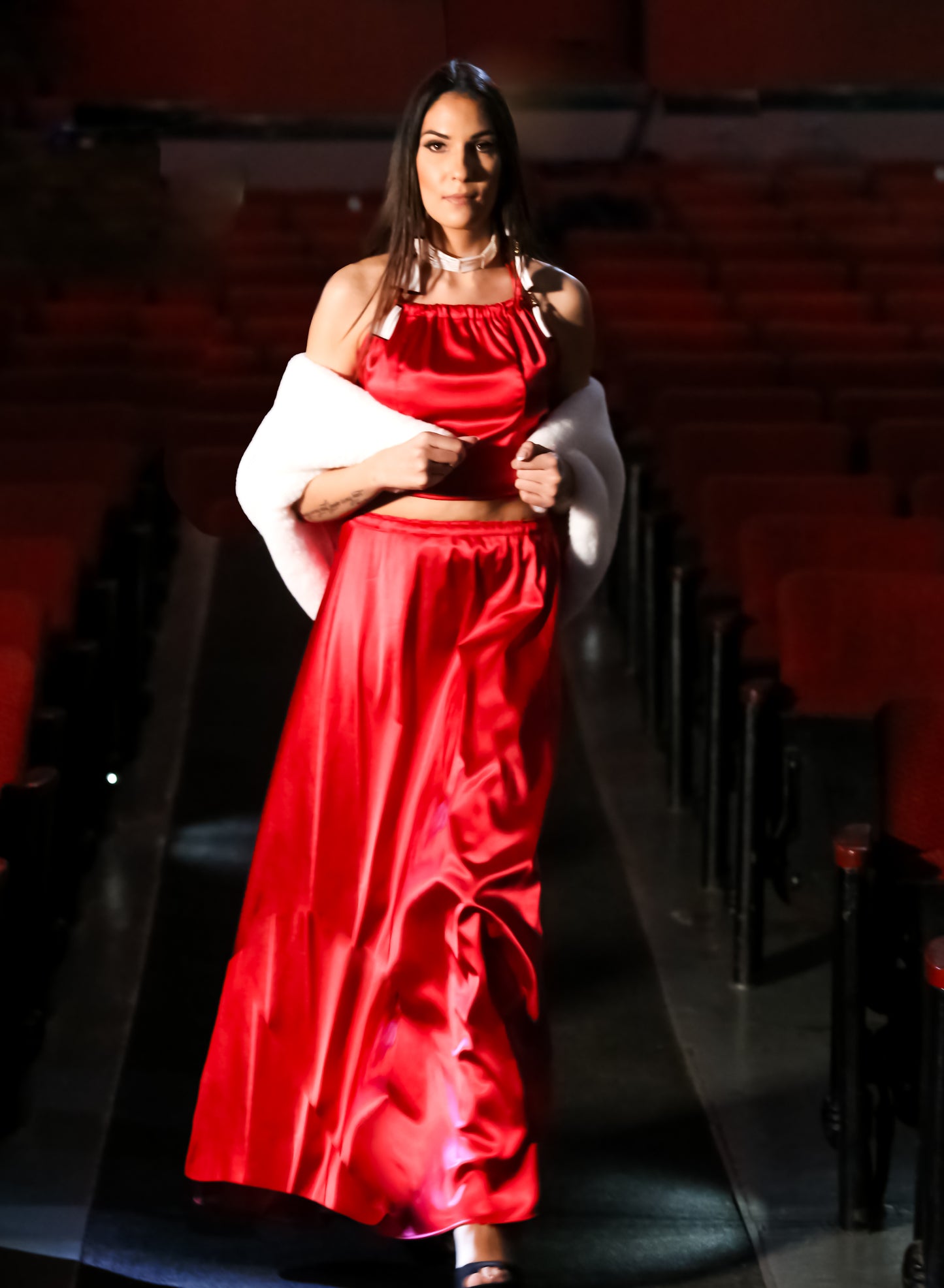 Red Satin Gown