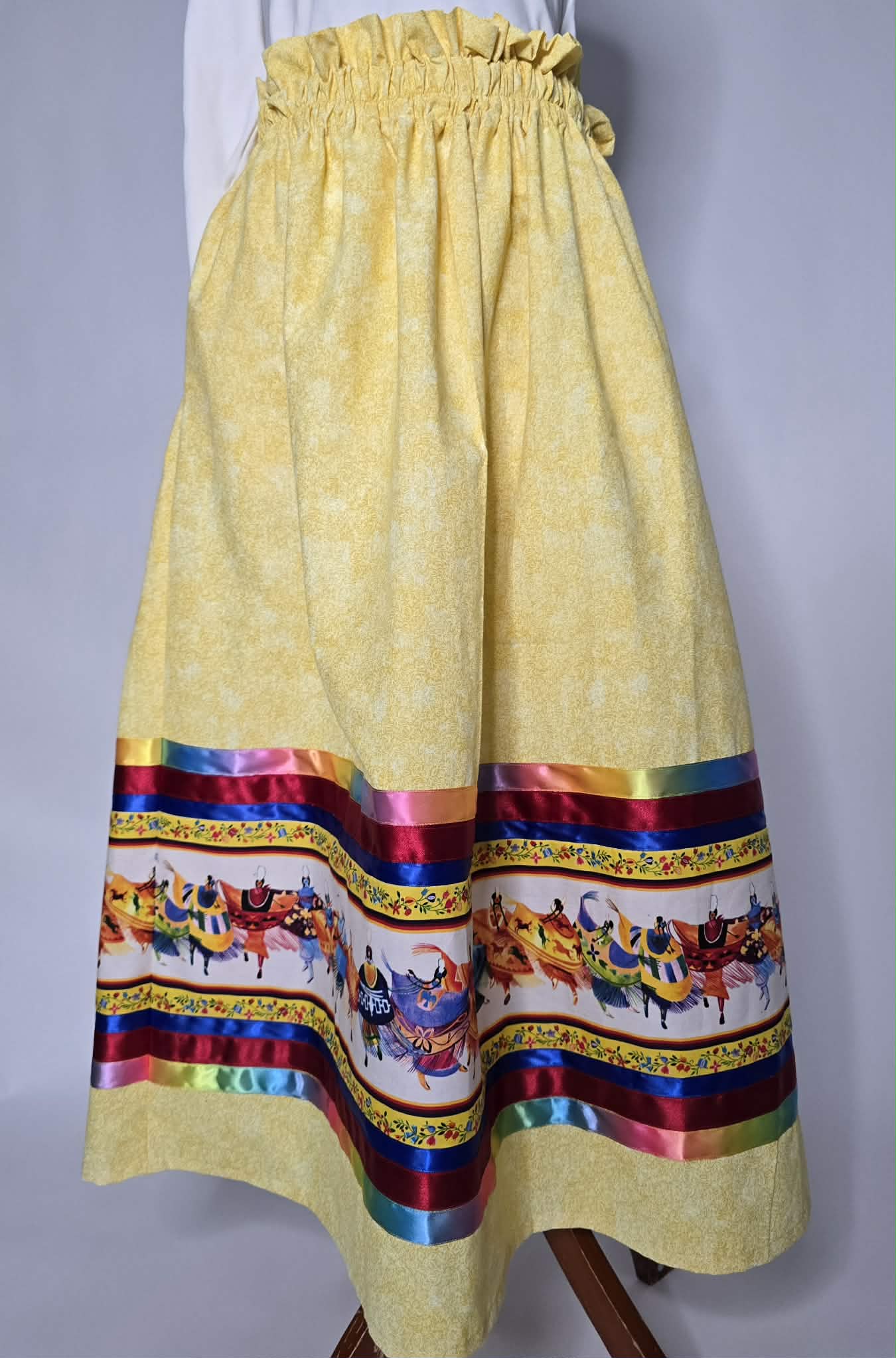 KFrancisBrand Yellow Fancy Dancer Ribbon Skirt
