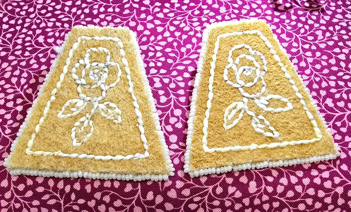 KFRANCISBRAND Fully Quilled Earrings on Smoked Hide