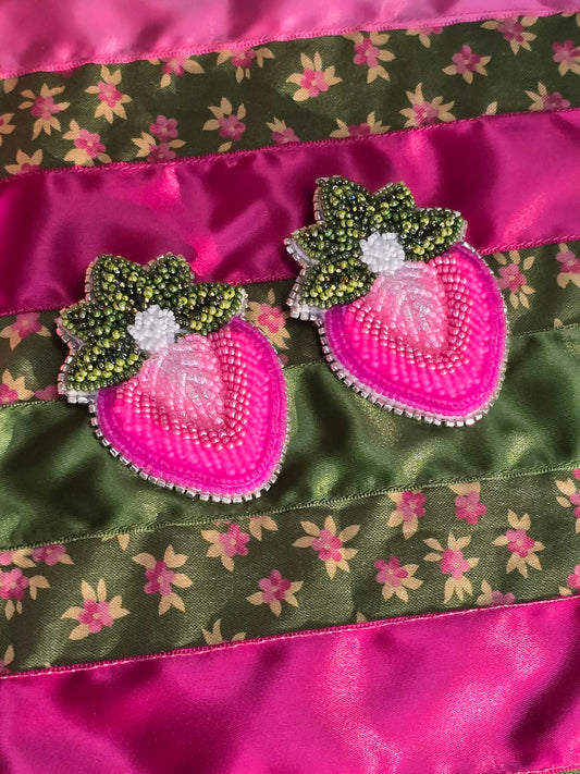 ISABELLA THOMPSON Neon Pink Beaded Earrings