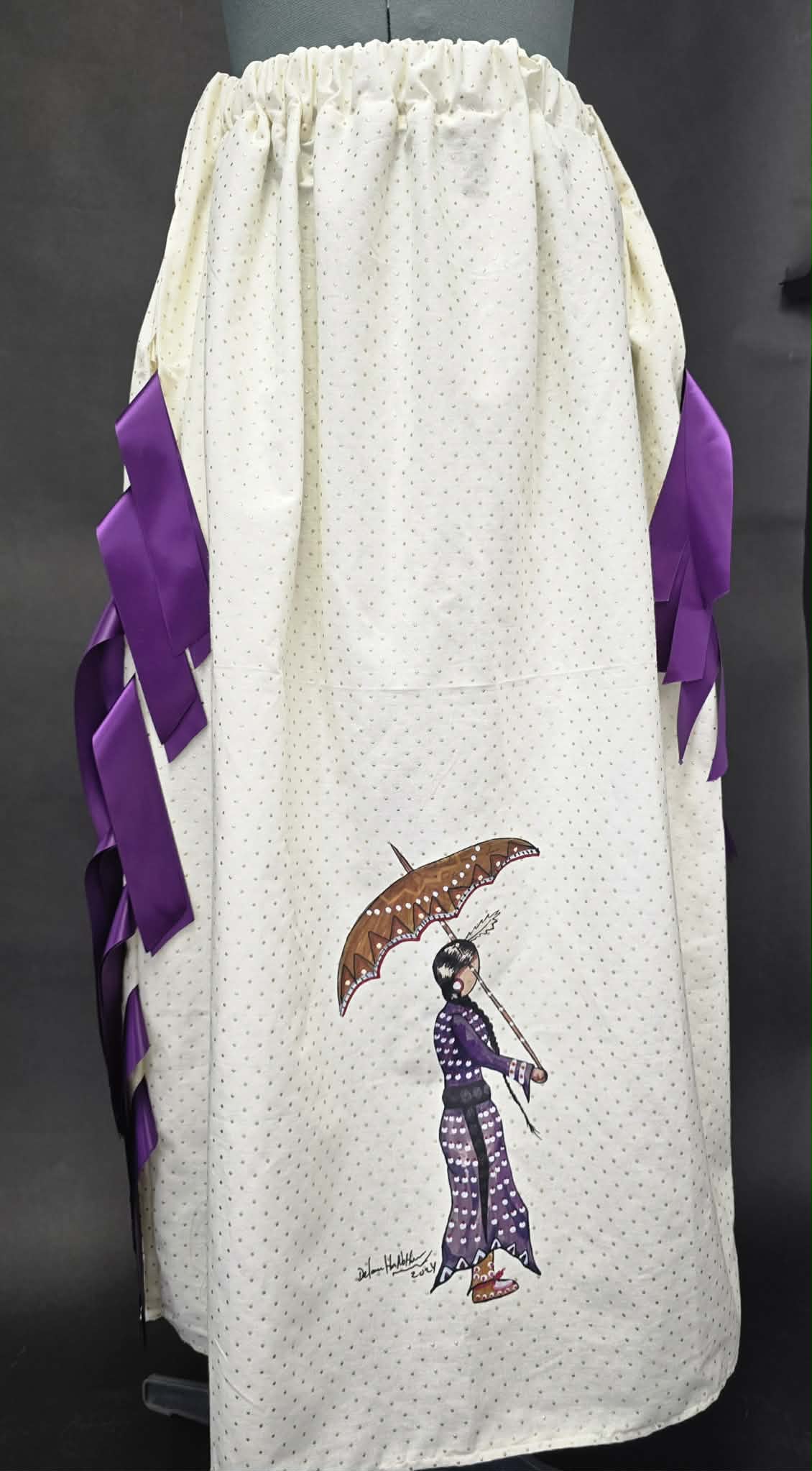 Tisha Thompson Side Ribbon Skirt with Painted Woman