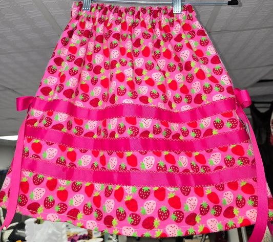 Kids Strawberry Hot Pink Ribbon Skirt